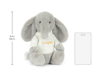 Bashful Luxe Elephant Thuddeus with Personalised Cream Jumper