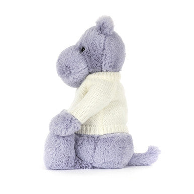 Bashful Hippo with Personalised Cream Jumper