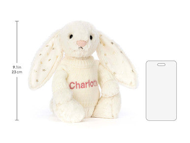 Bashful Twinkle Bunny with Personalised Cream Jumper