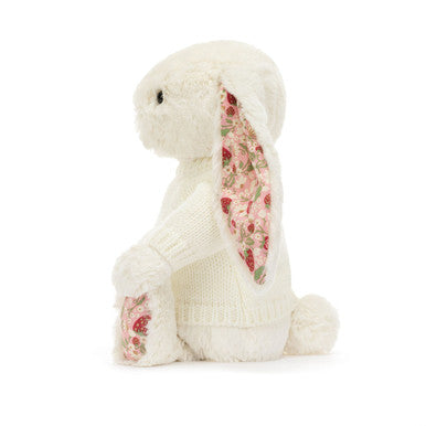Blossom Cream Bunny 'Berry' with Personalised Cream Jumper