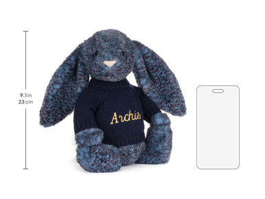 Hopscone Luxe Bunny with Personalised Navy Jumper
