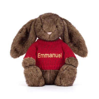 Hoppleston Luxe Bunny with Personalised Red Jumper