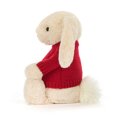 Bashful Luxe Bunny Willow with Personalised Red Jumper