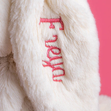 Personalised Cream Bunny with Rose