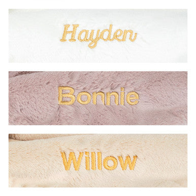 Personalised Bashful Luxe Bunny Rosa Blankie